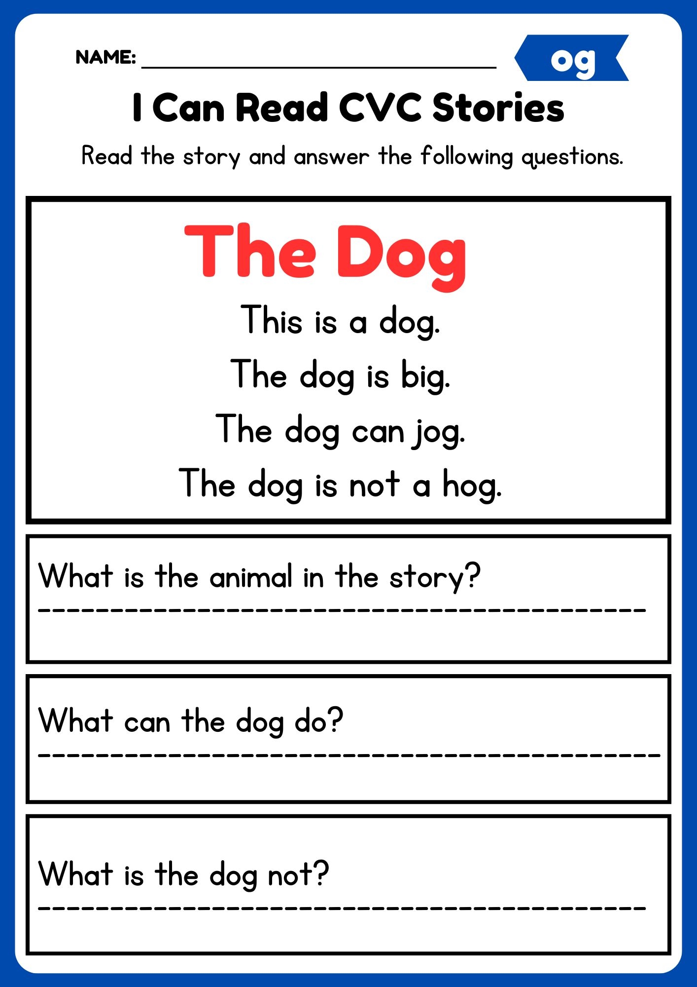 Og CVC Decodable Short Stories With Questions Word Families Made By Teachers Og CVC Decodable Short Stories With Questions Word Families Made By Teachers