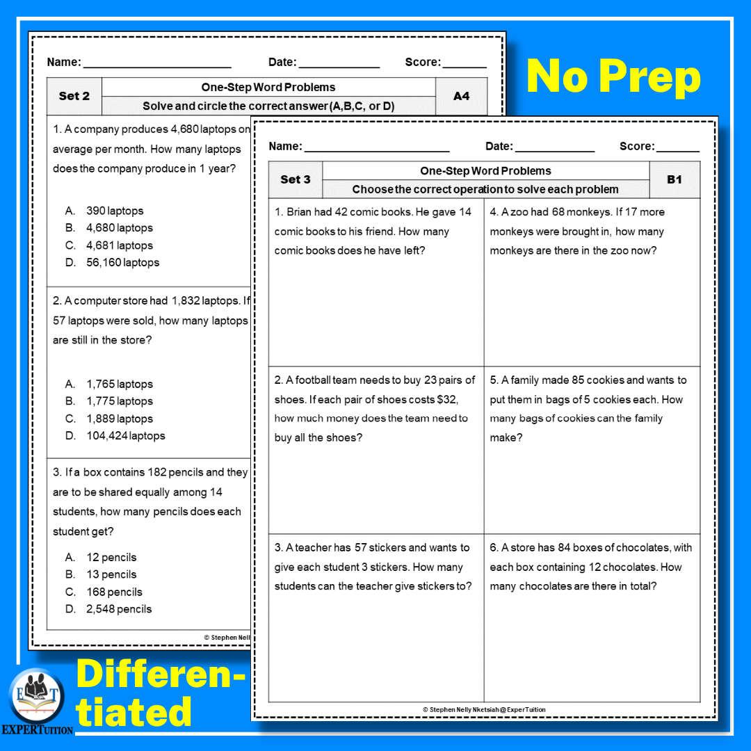 One Step Word Problems Worksheets Addition Subtraction Multiplication And Division Word Problems 4 in 1 BUNDLE Classful One Step Word Problems Worksheets Addition Subtraction Multiplication And Division Word Problems 4 in 1 BUNDLE Classful