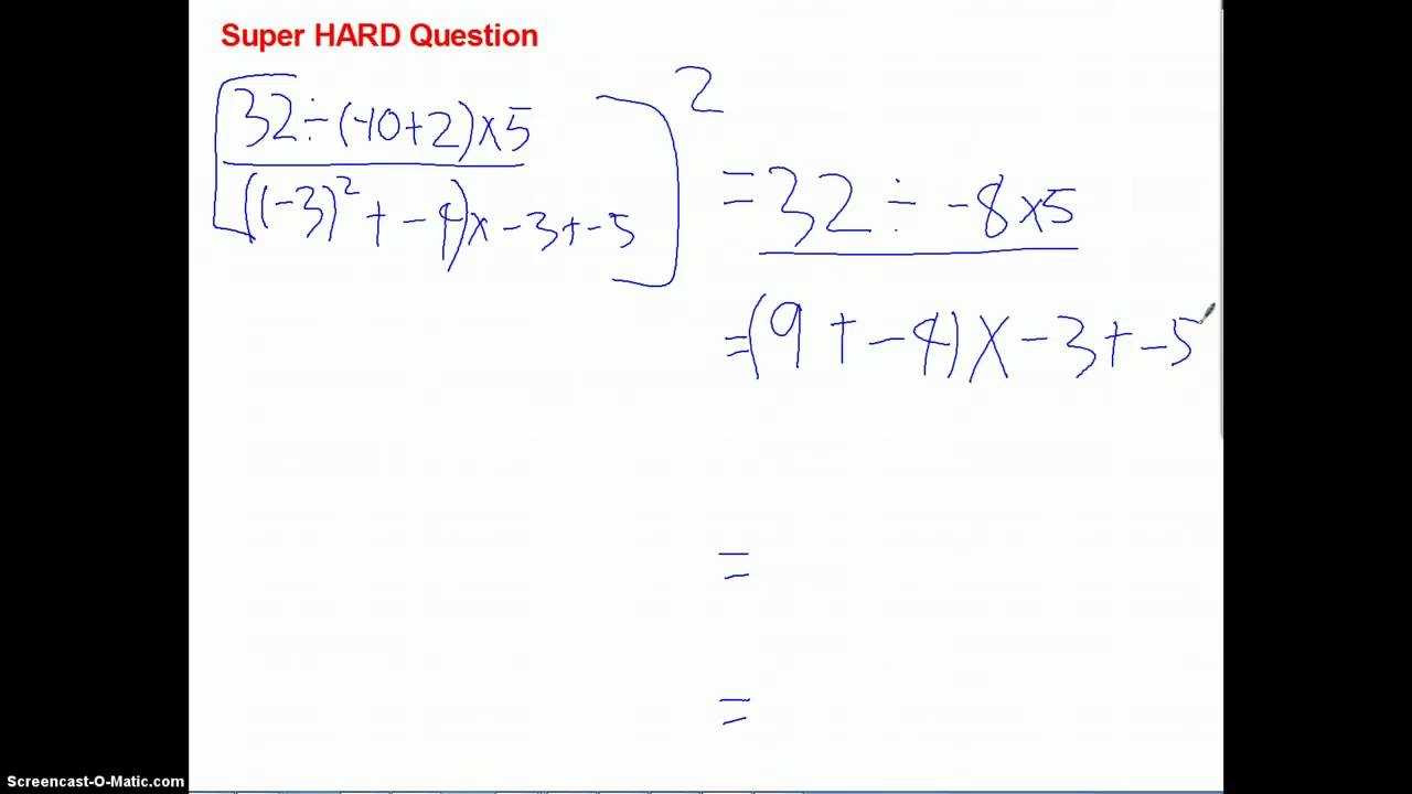 Order Of Operations Super Hard Problem YouTube