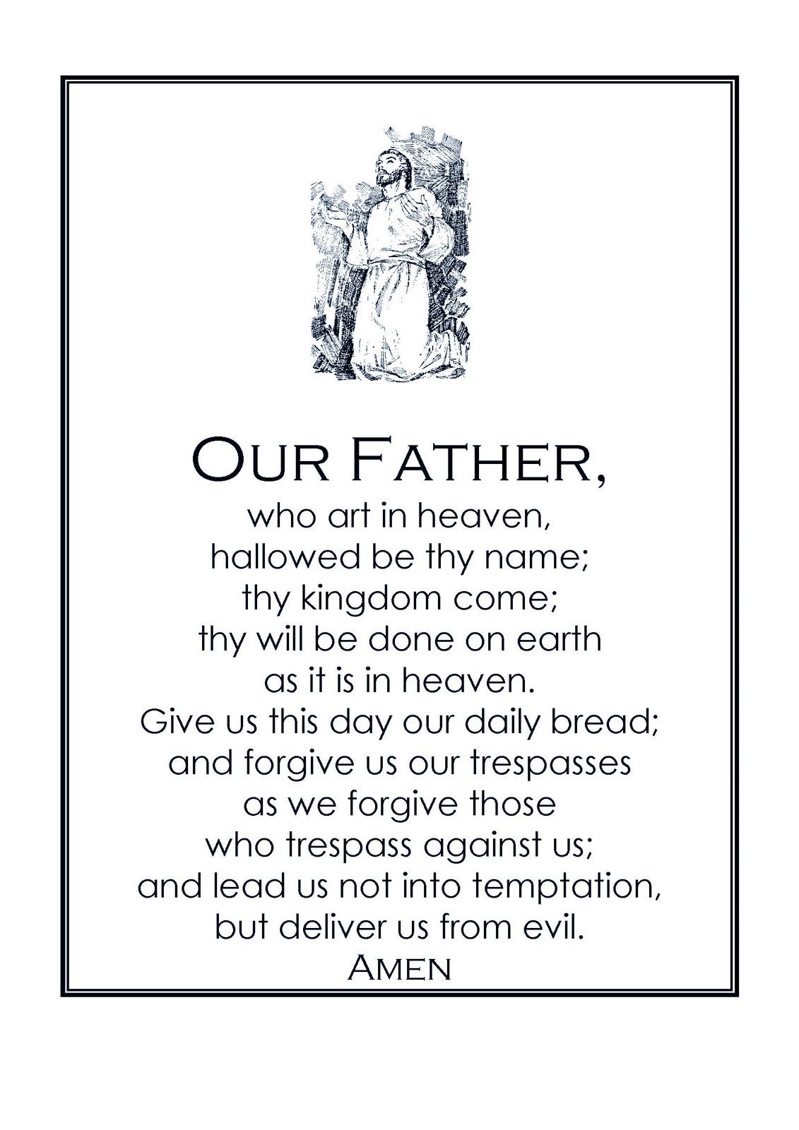Our Father Prayer Catholic Printable Printable Party Favors Our Father Prayer Catholic Printable Printable Party Favors