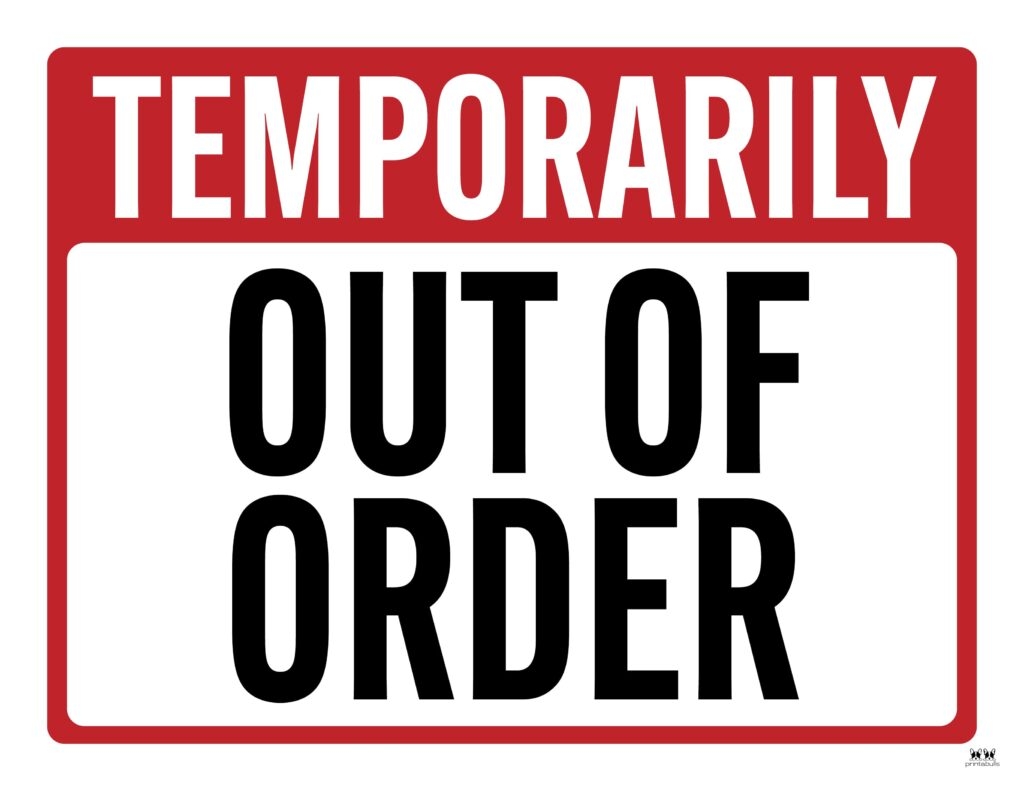 out of order sign bathroom