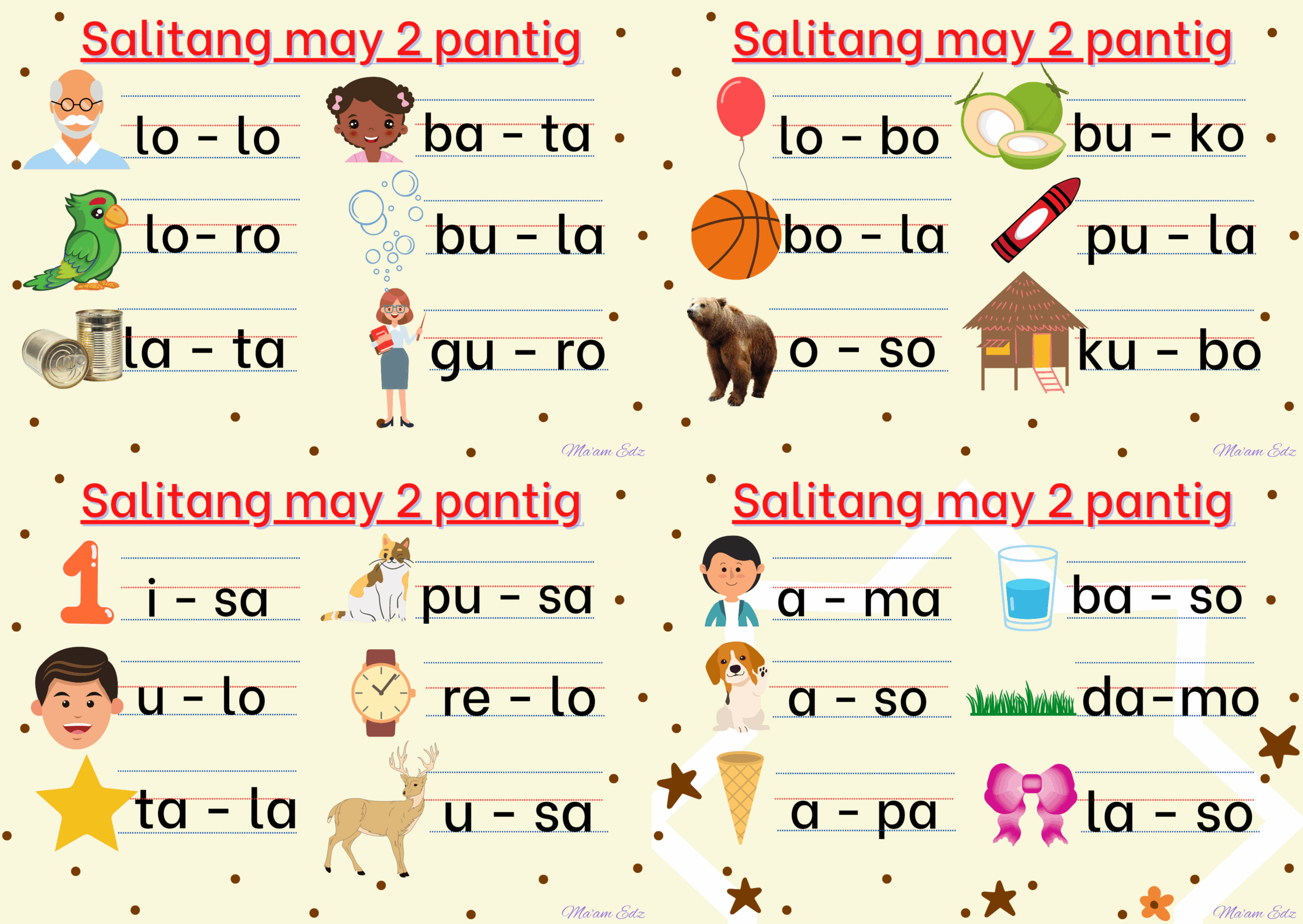 Pagpapantig Remedial Reading PDF Printable Creative Guro