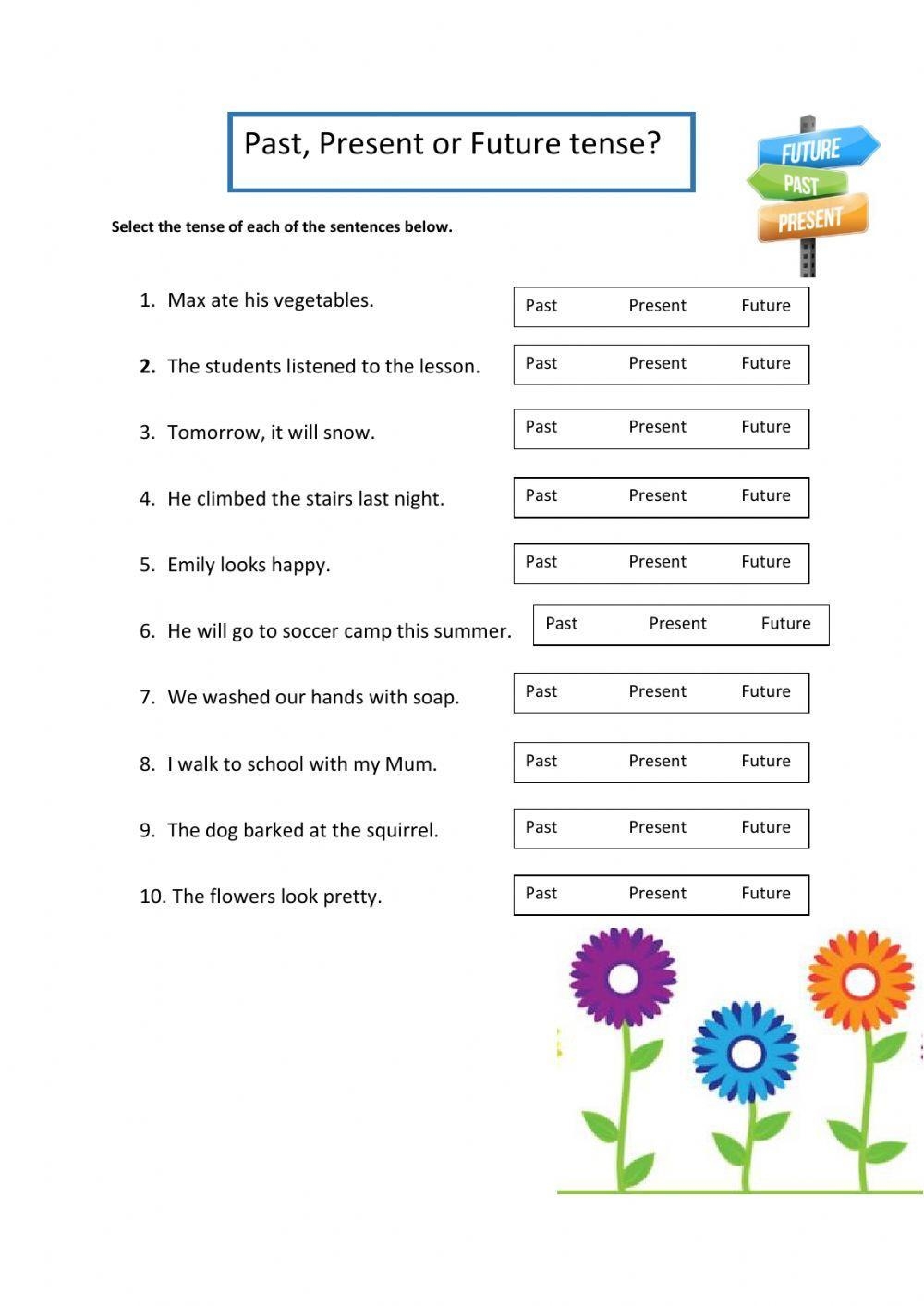 Past Present And Future Tense Worksheet Live Worksheets Worksheets Library