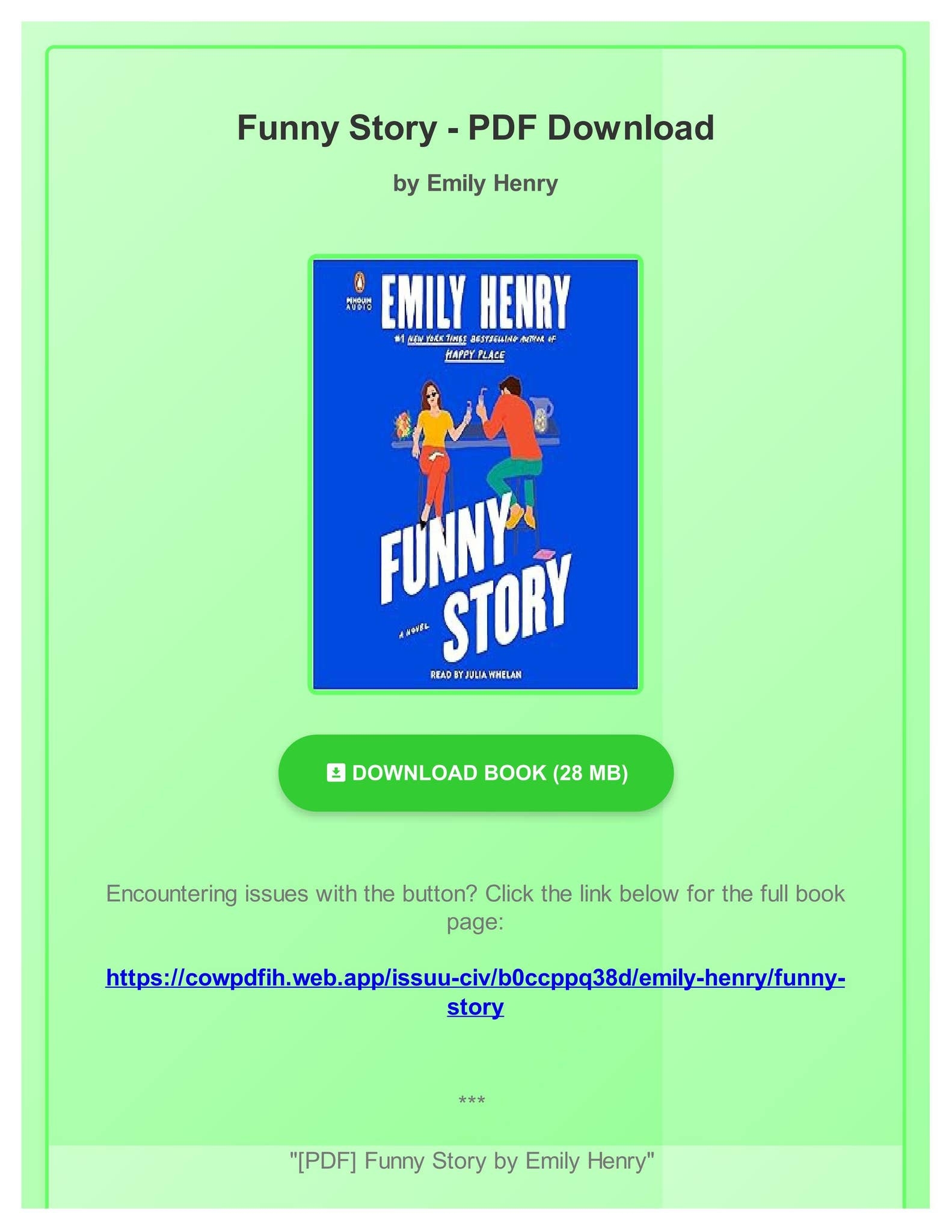 PDF Funny Story By Emily Henry By GreenfelderDVMcd Issuu
