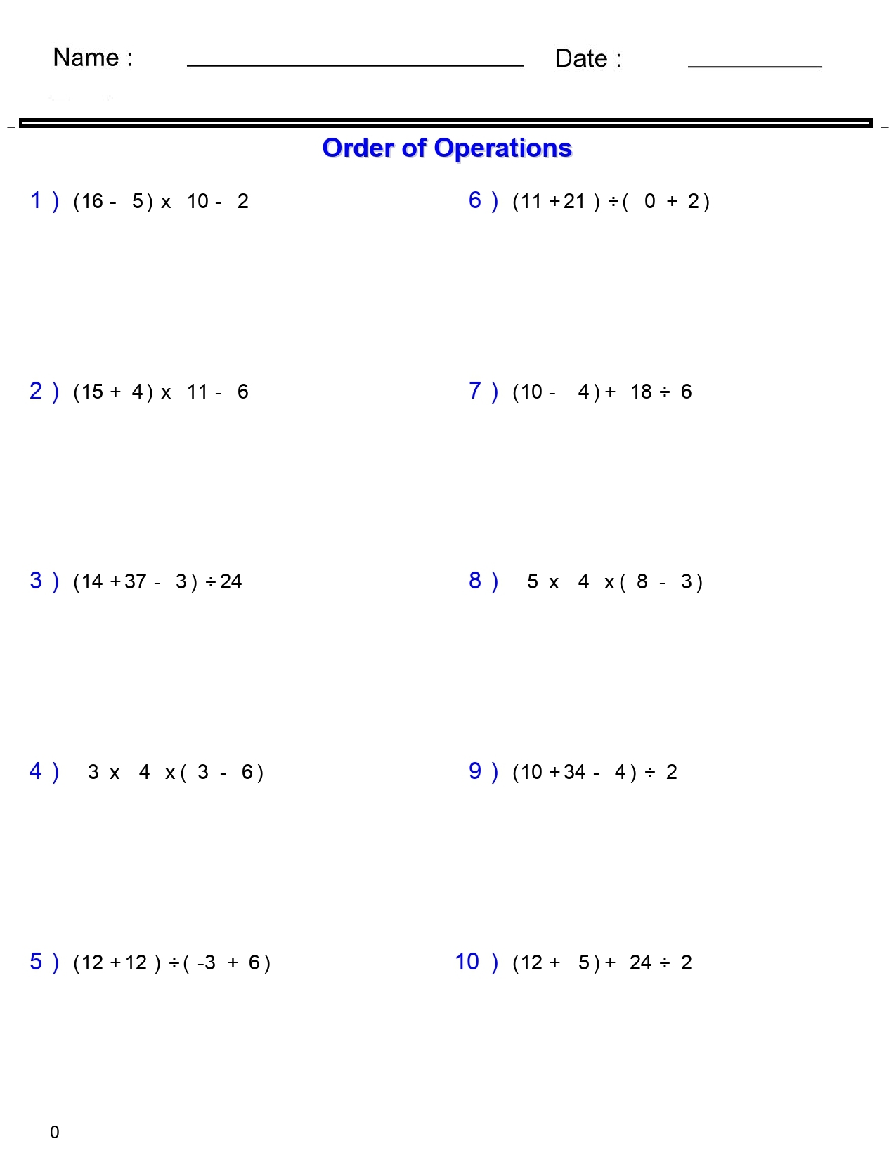 PEMDAS Problems Order Of Operations Worksheets Basic With Parentheses Made By Teachers PEMDAS Problems Order Of Operations Worksheets Basic With Parentheses Made By Teachers