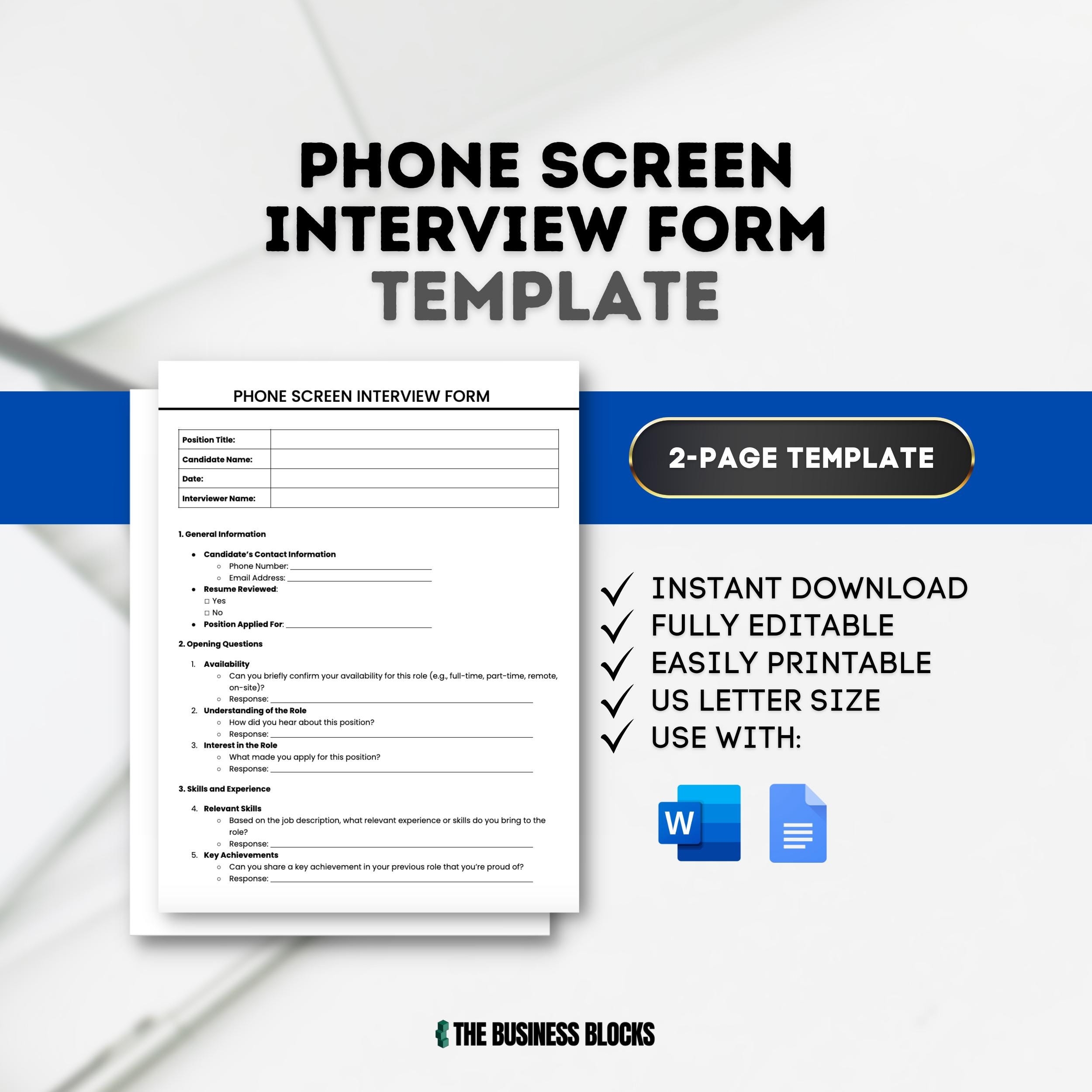 phone screen questions template phone screen questions template