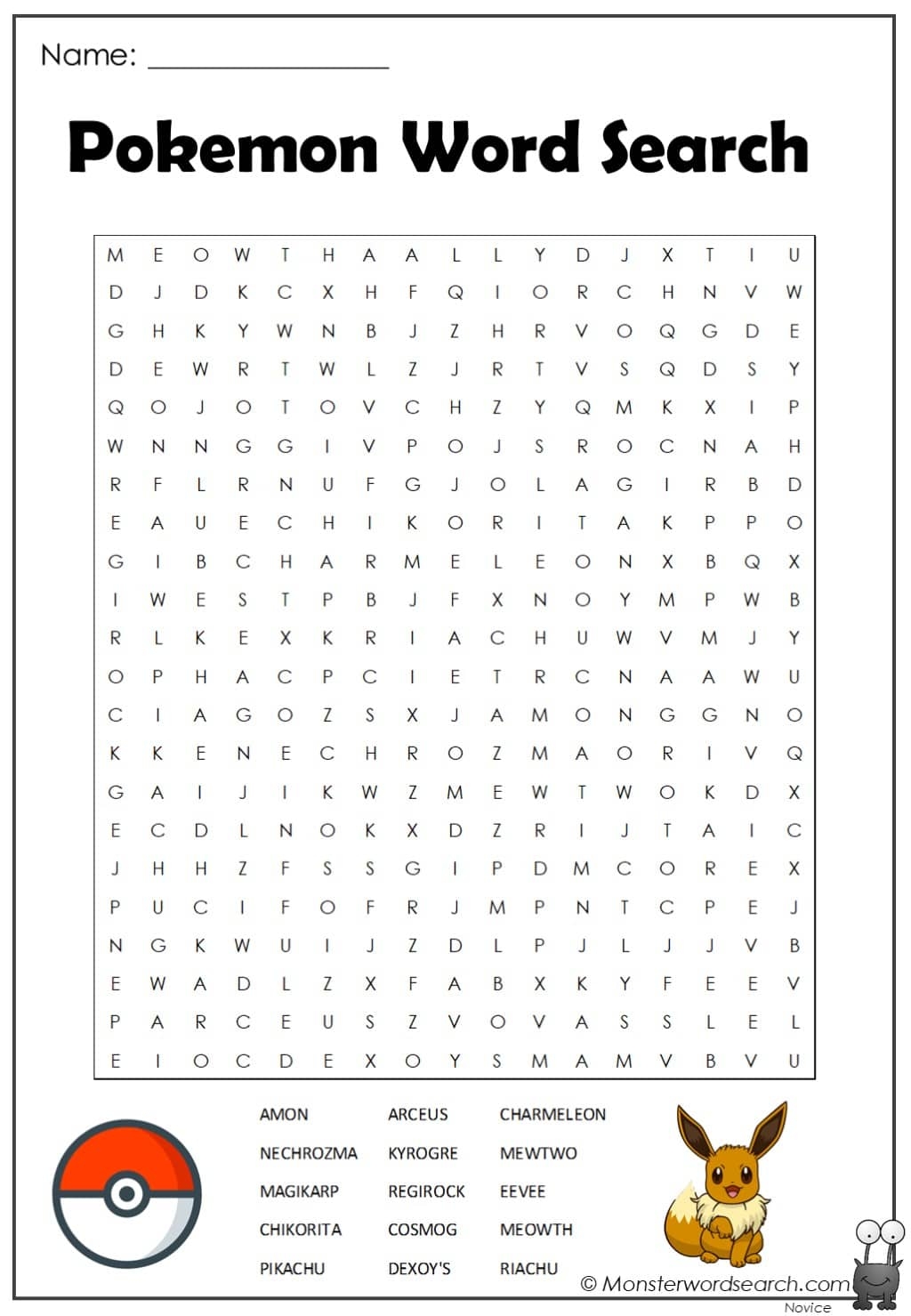 Pokemon Word Search Monster Word Search Worksheets Library Pokemon Word Search Monster Word Search Worksheets Library