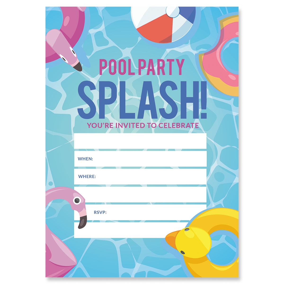 Pool Party Birthday Fill In The Blank Invitations Lillian Vernon