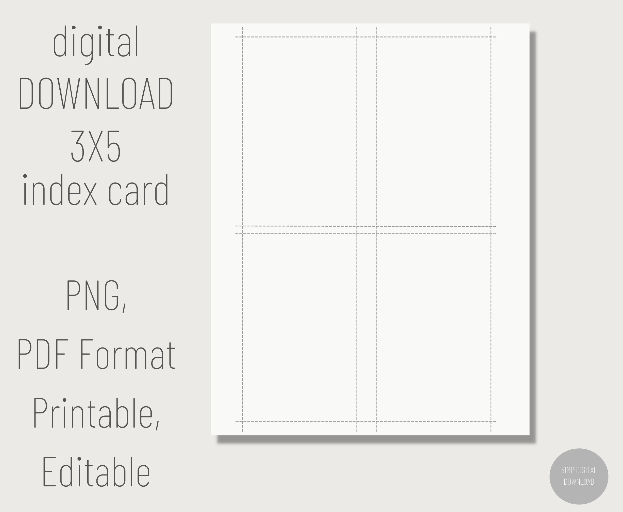 Word Template For 3×5 Index Cards