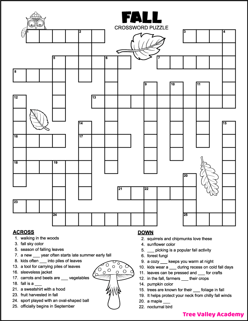 4th Grade Crossword Puzzles