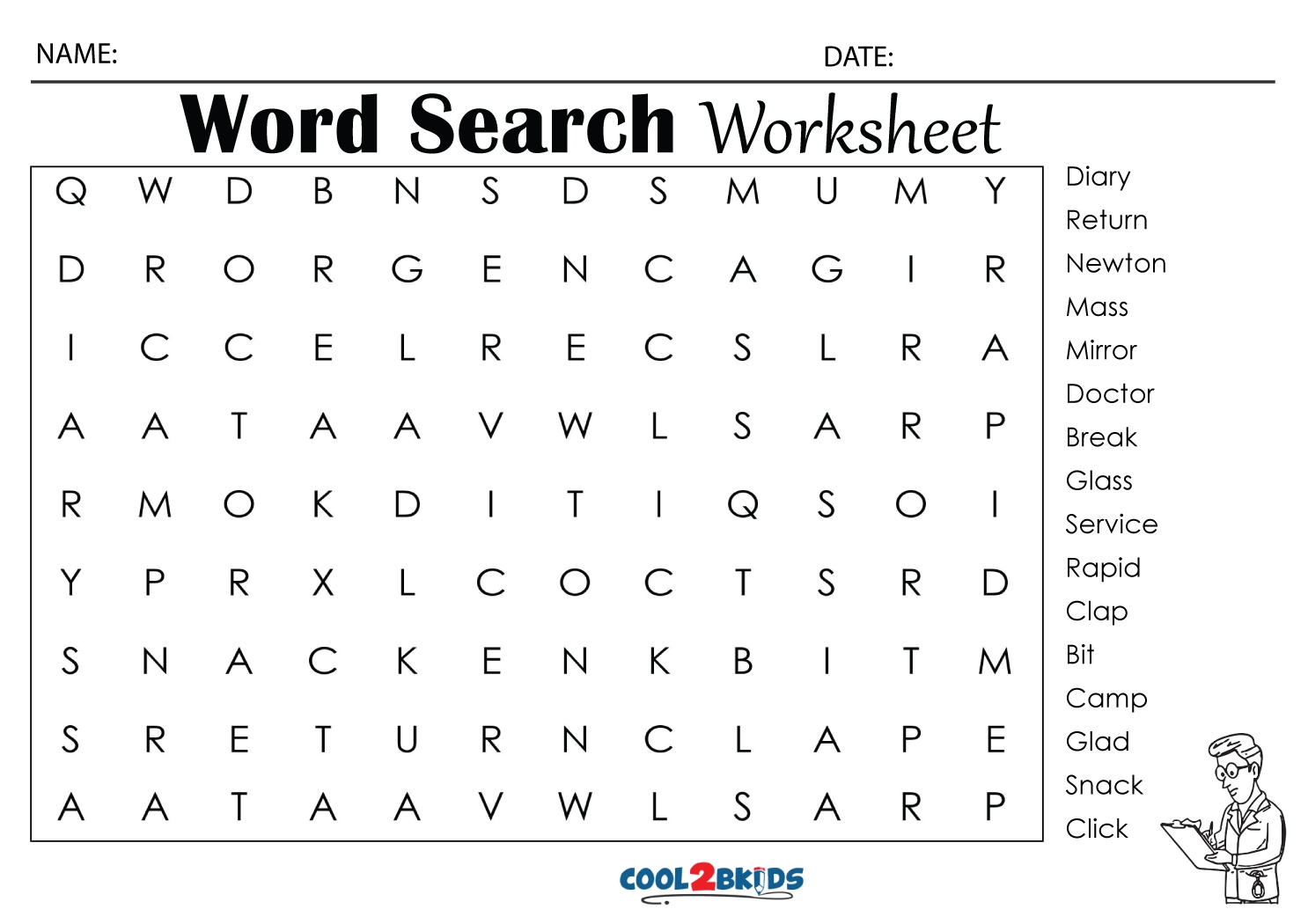Printable 4th Grade Word Search Cool2bKids Worksheets Library