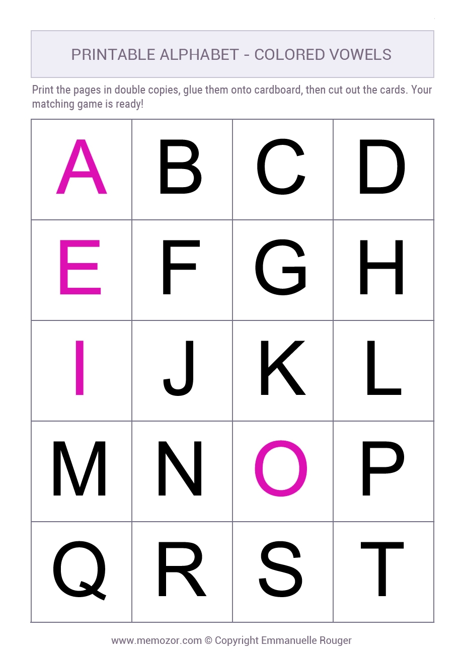 Printable Alphabet Letters 26 Letters A Z Memozor