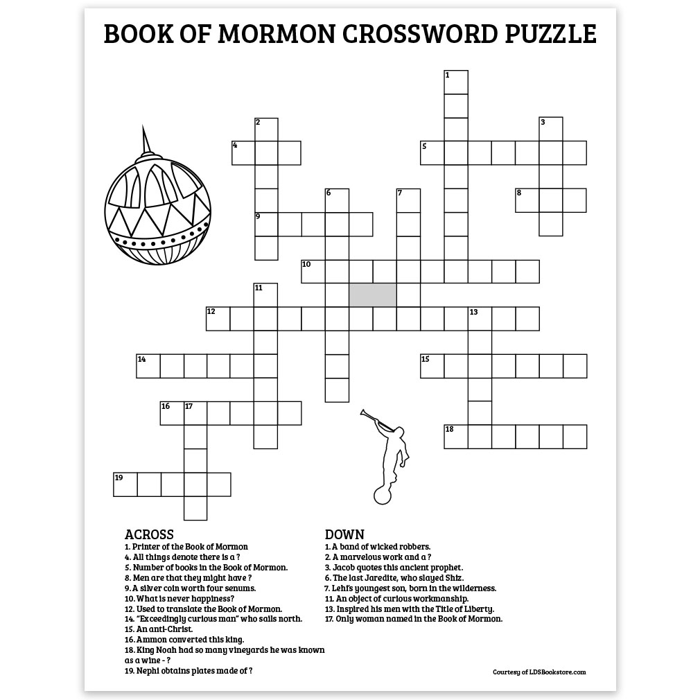 Printable Book Of Mormon Crossword Puzzle Advanced
