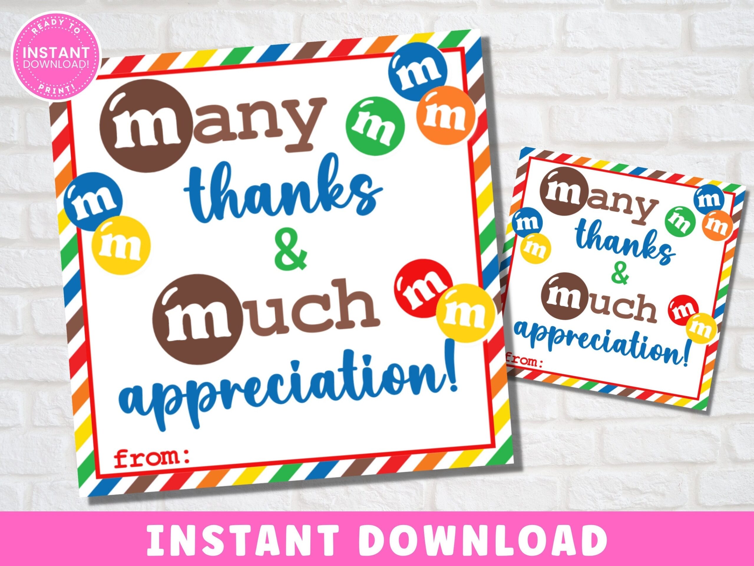 Printable Candy Thank You Tag For Teacher Appreciation Staff Gratitude And Coworker Gifts Etsy