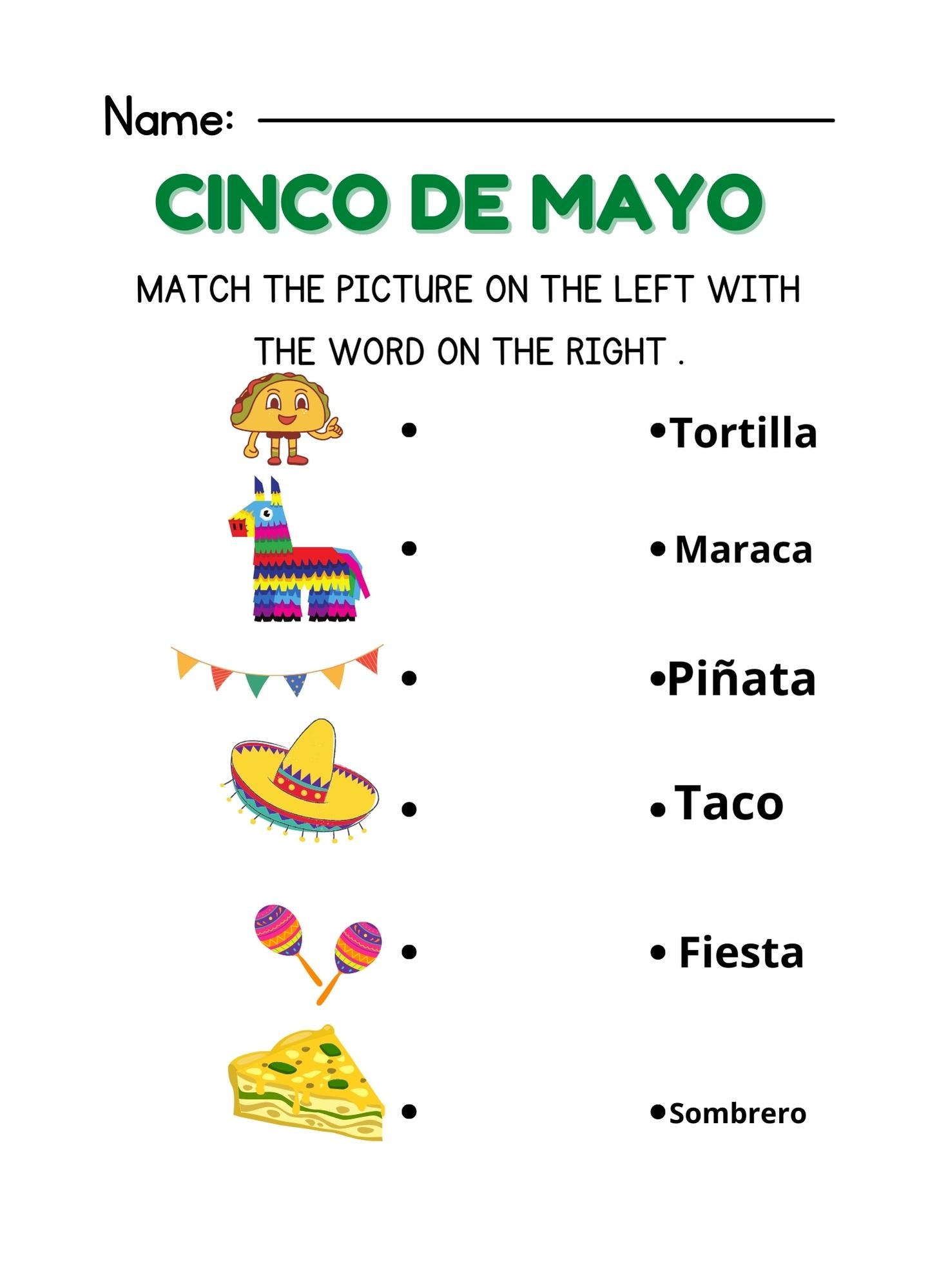 Cinco De Mayo Worksheets