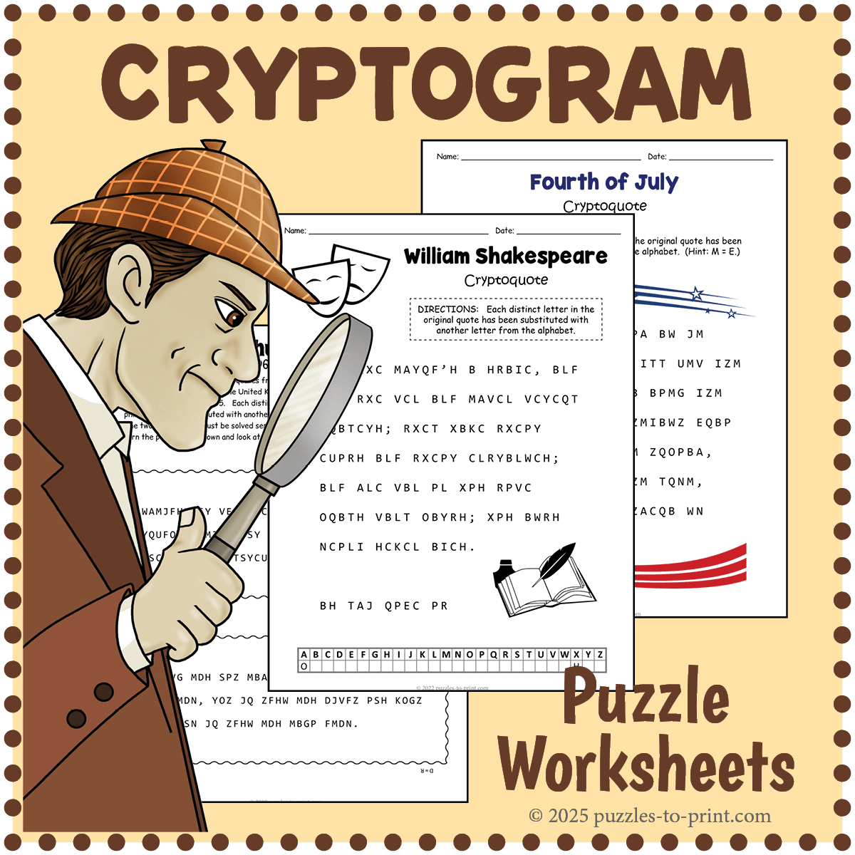 Printable Cryptogram Cryptoquote Puzzles