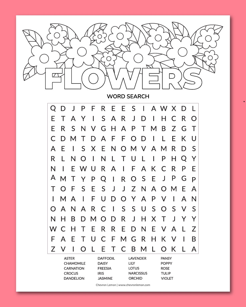 word finder puzzle printable