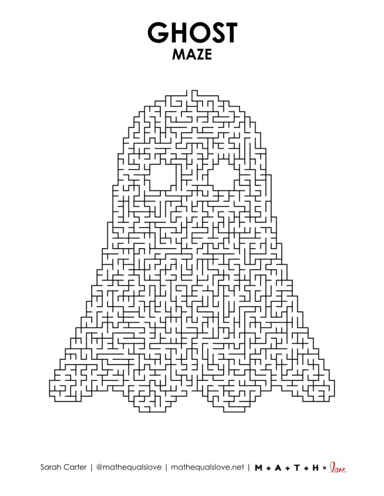 Printable Ghost Mazes Math Love