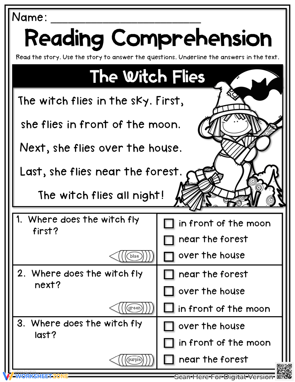 first grade reading comprehension worksheets