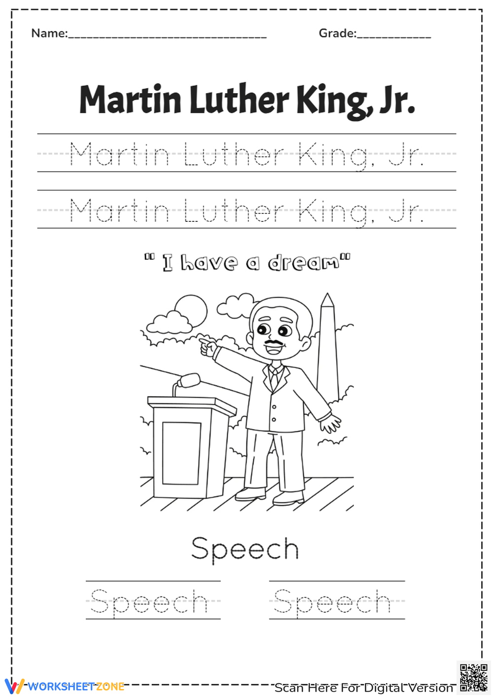 Printable Kindergarten Black History Month Worksheets