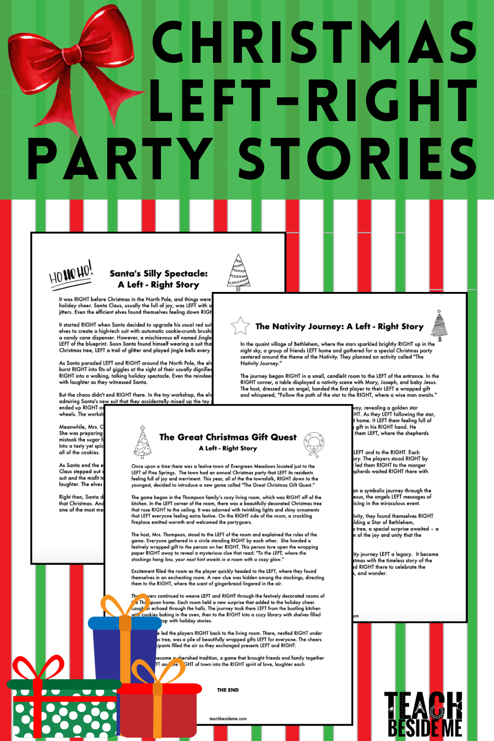 Printable Left Right Story For Christmas Party Games Teach Beside Me