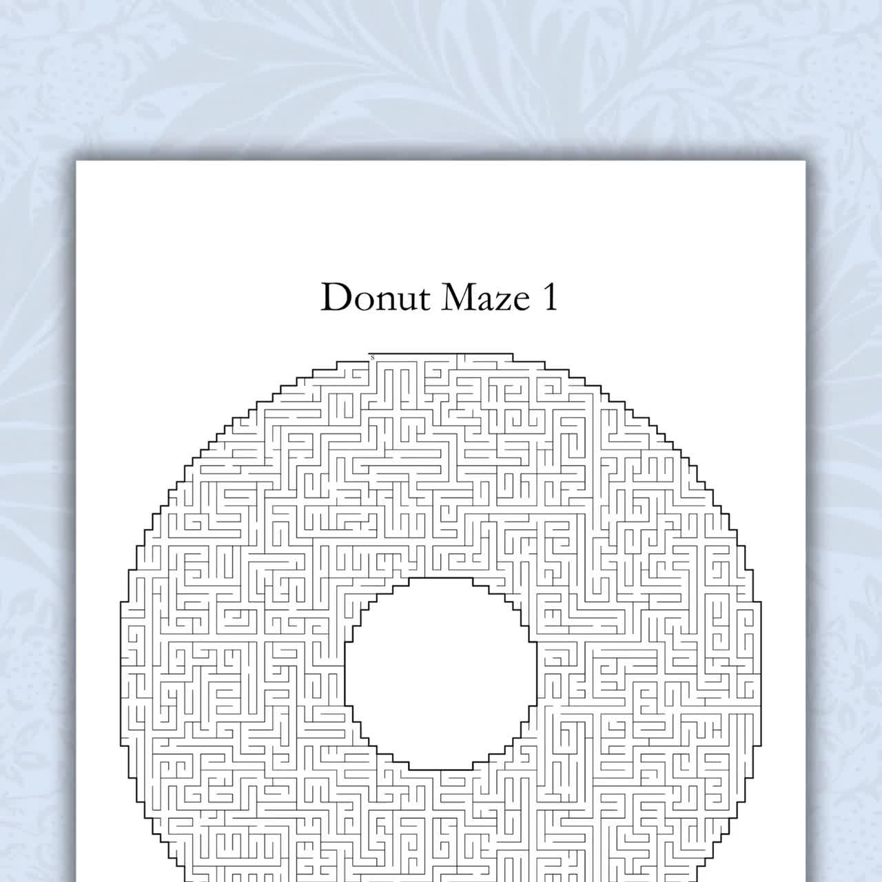Printable Mazes 25 Hard Donut Shaped Mazes Suitable For Clever Kids And Adults PDF Etsy