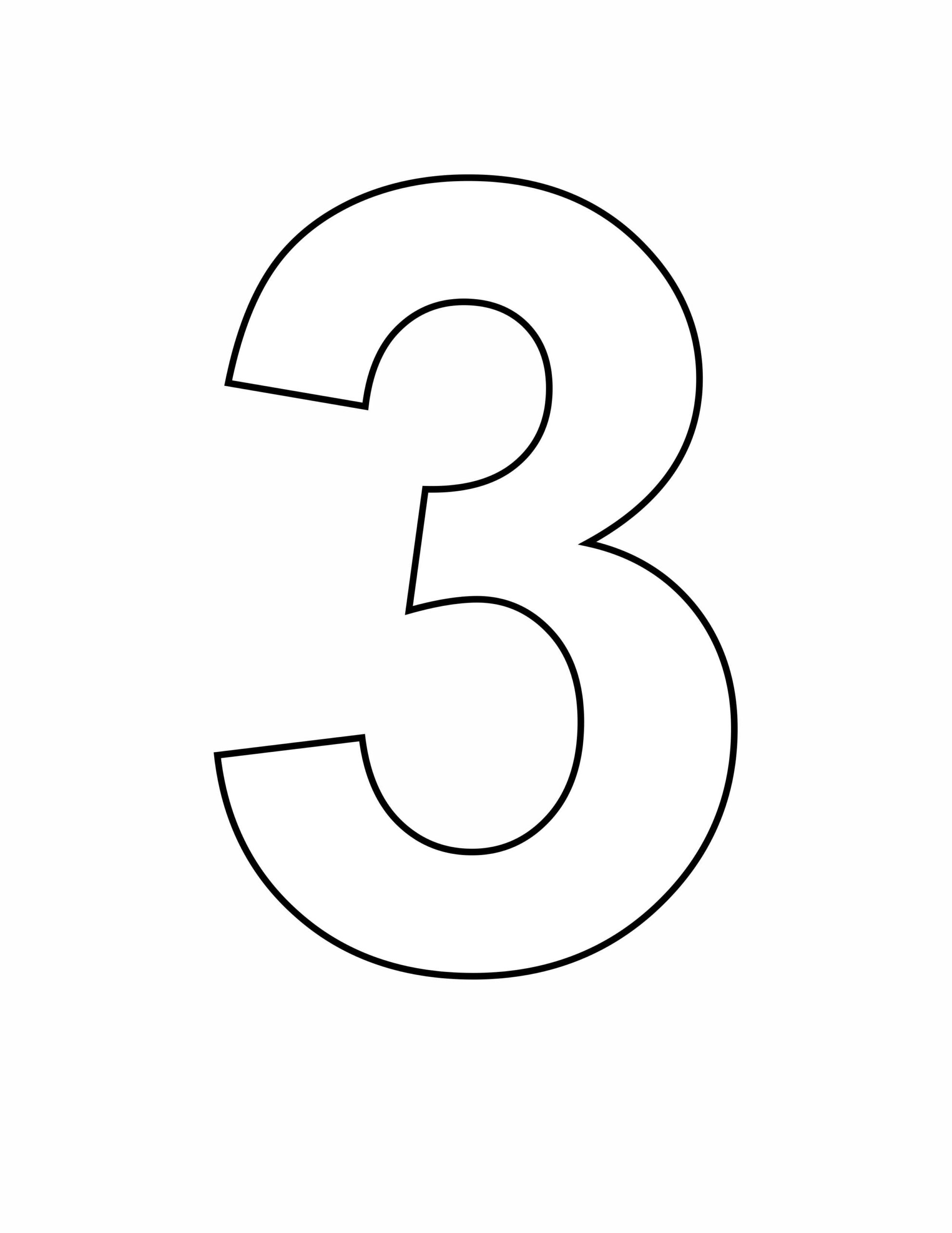 Printable Number 3 Outline Alien Schooler