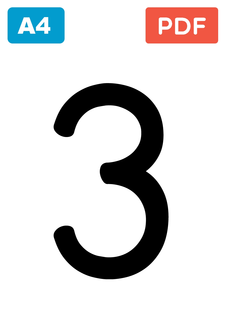 printable number 3