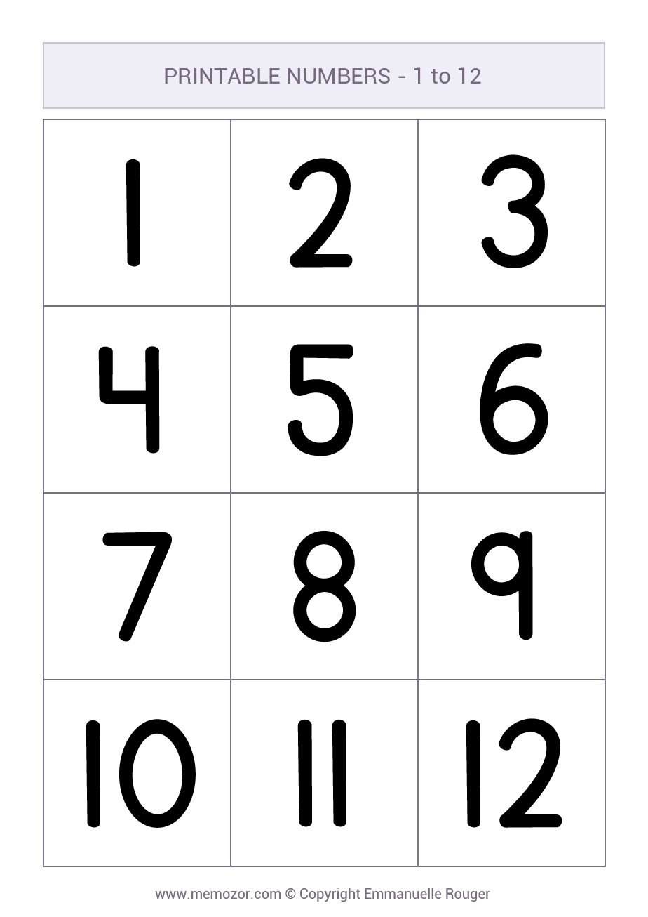 Printable Numbers Free PDFs Memozor