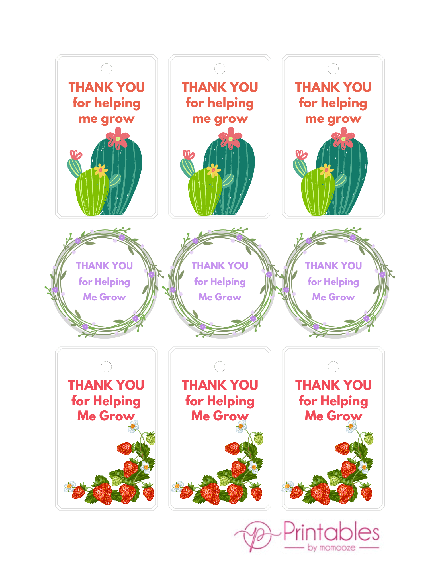 free printable thank you for helping me grow printable