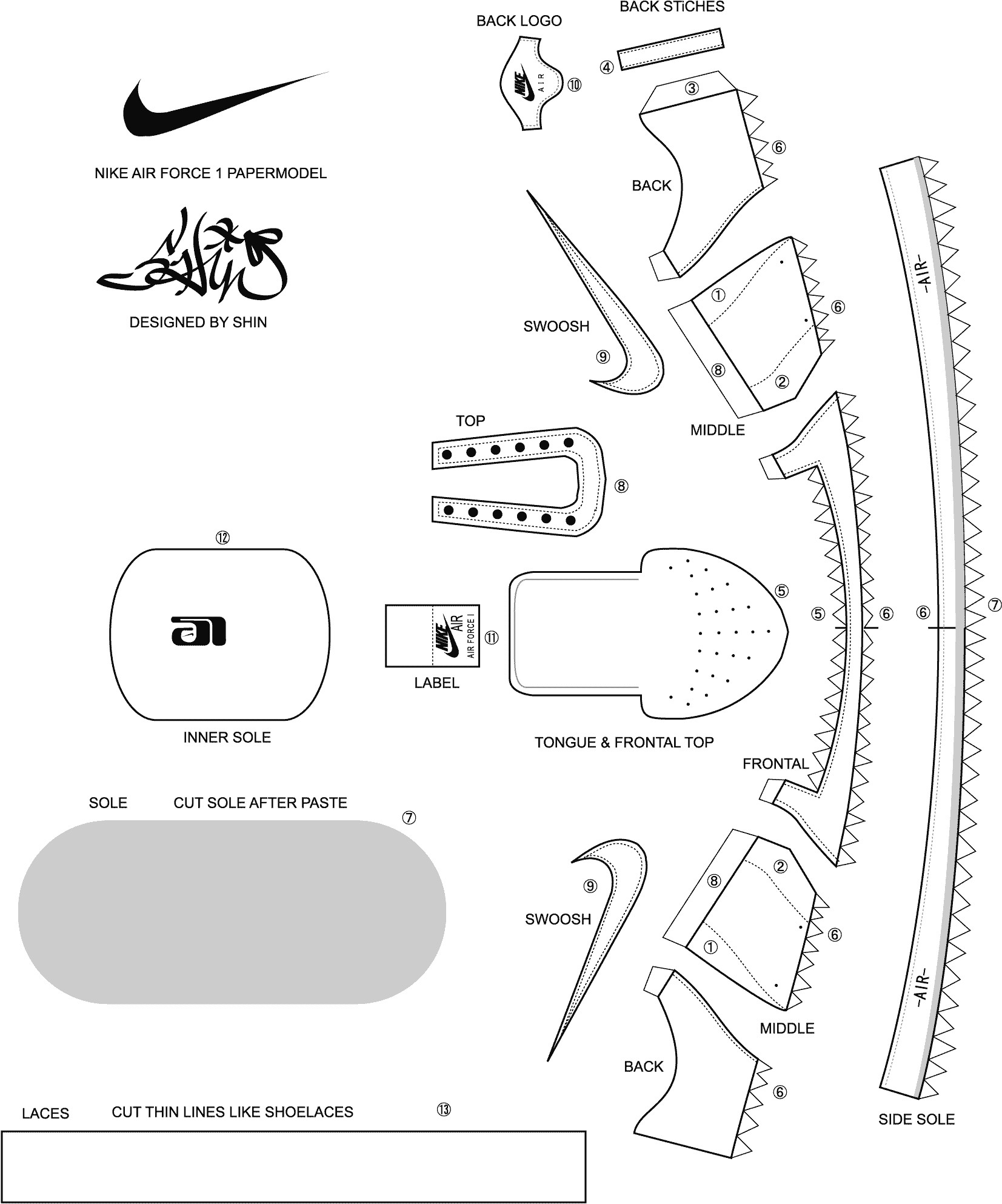 Printable Vans Shoe Template