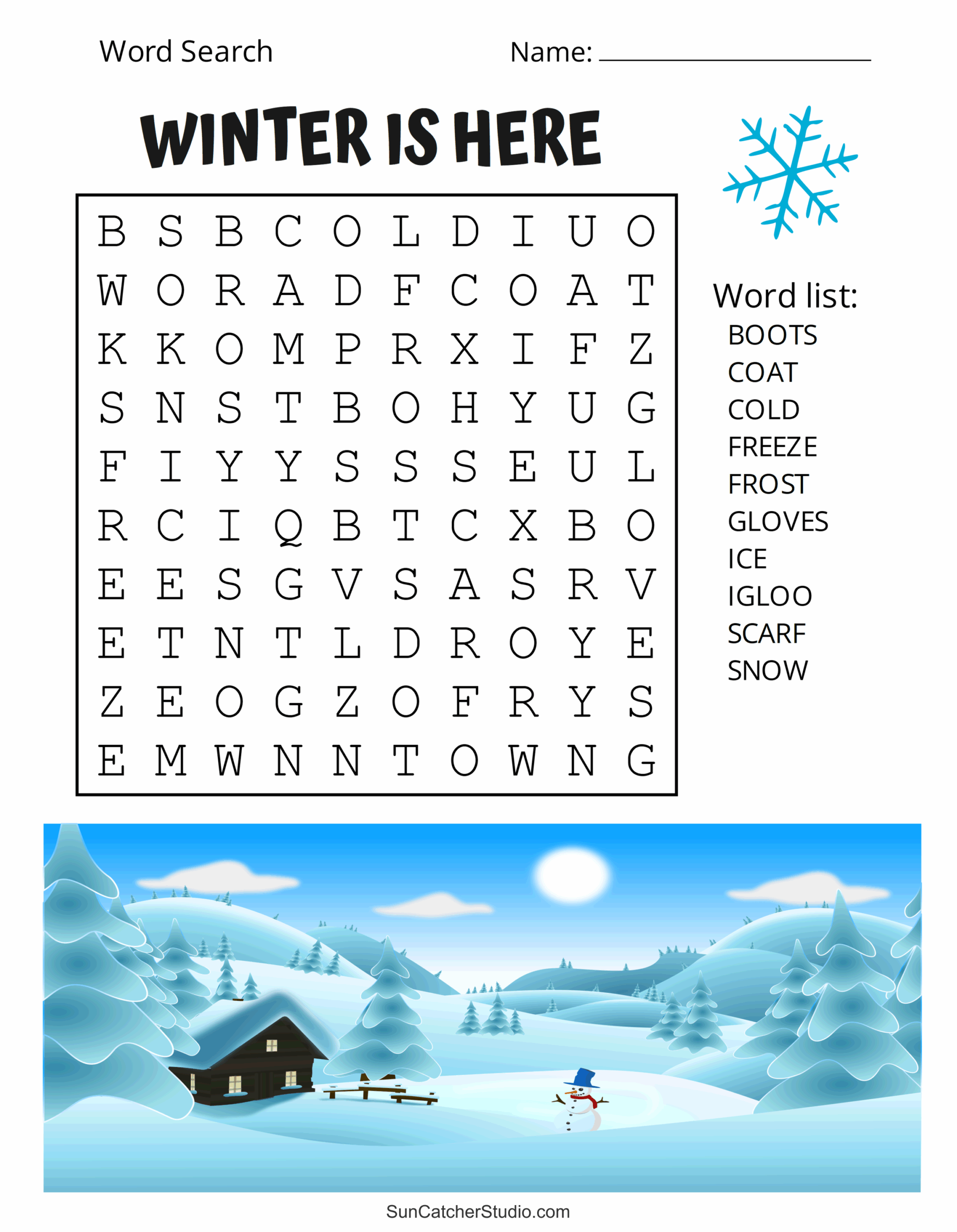 Printable Winter Word Search Puzzles Word Find Free Printables Monograms Design Tools Patterns DIY Projects