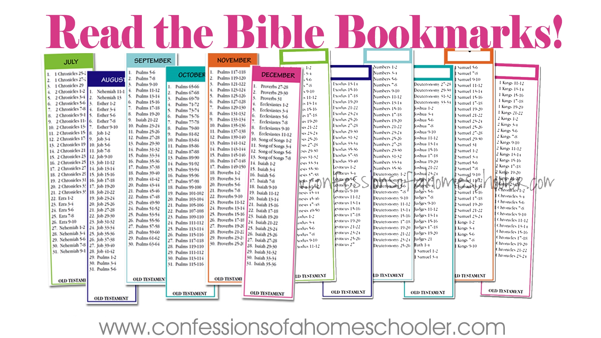 Read The Bible In Two Years Bookmarks Confessions Of A Homeschooler Read The Bible In Two Years Bookmarks Confessions Of A Homeschooler