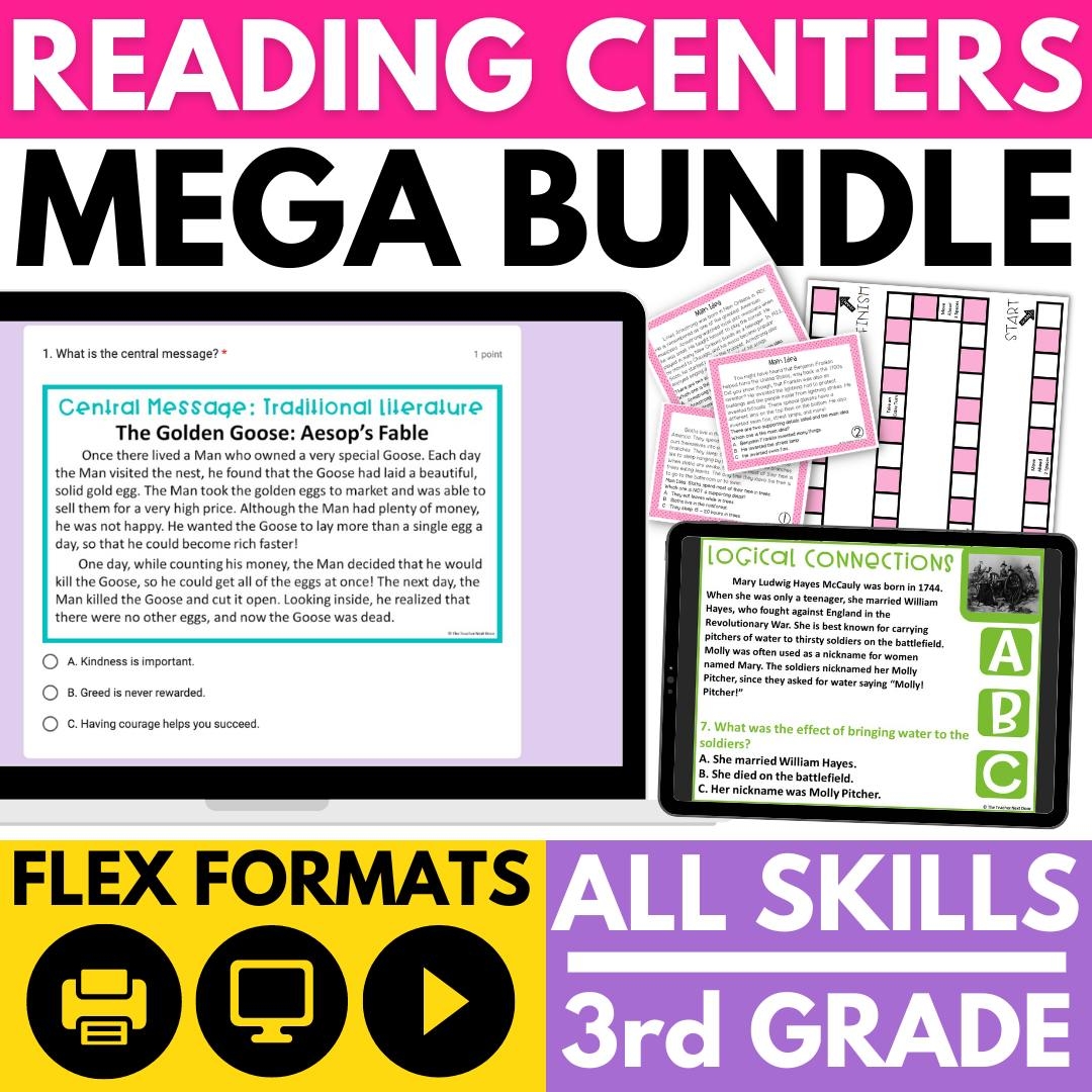 Reading Centers Yearlong Bundle Fiction And Nonfiction Reading Games For 3rd Grade The Teacher Next Door Reading Centers Yearlong Bundle Fiction And Nonfiction Reading Games For 3rd Grade The Teacher Next Door