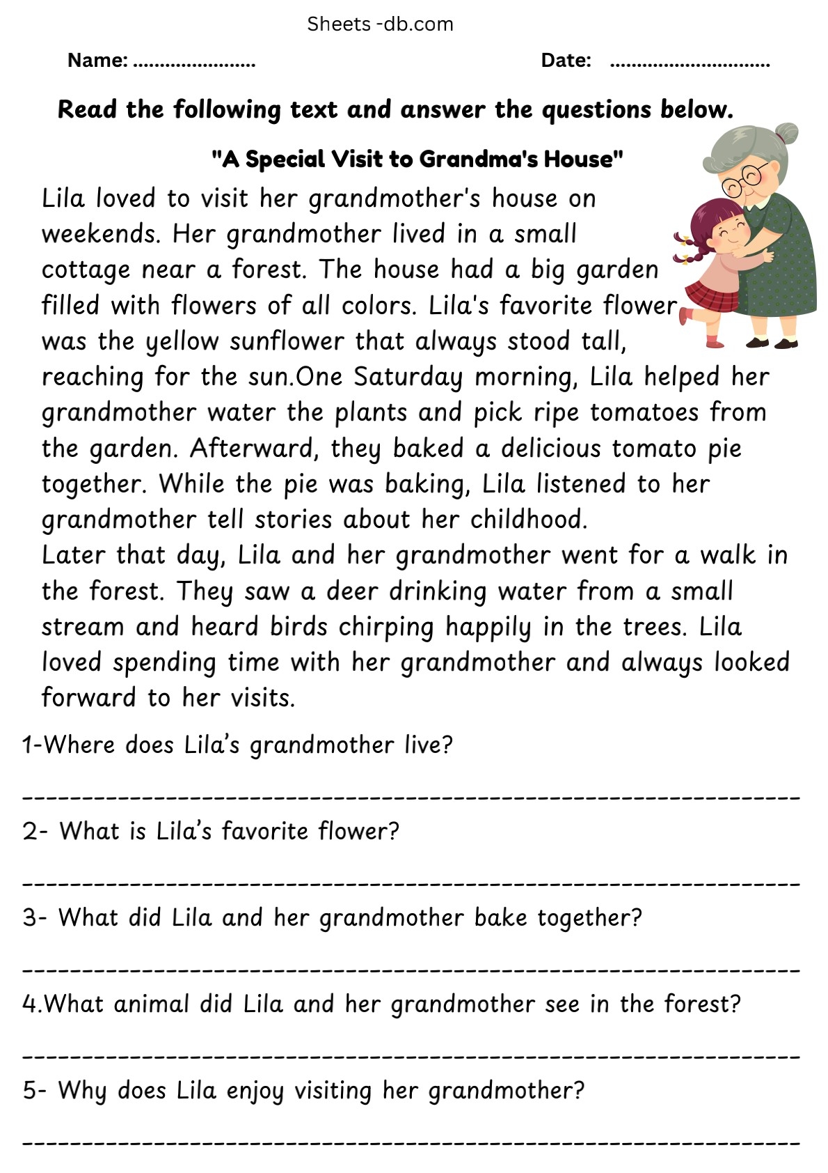 Reading Comprehension Activities Sheets