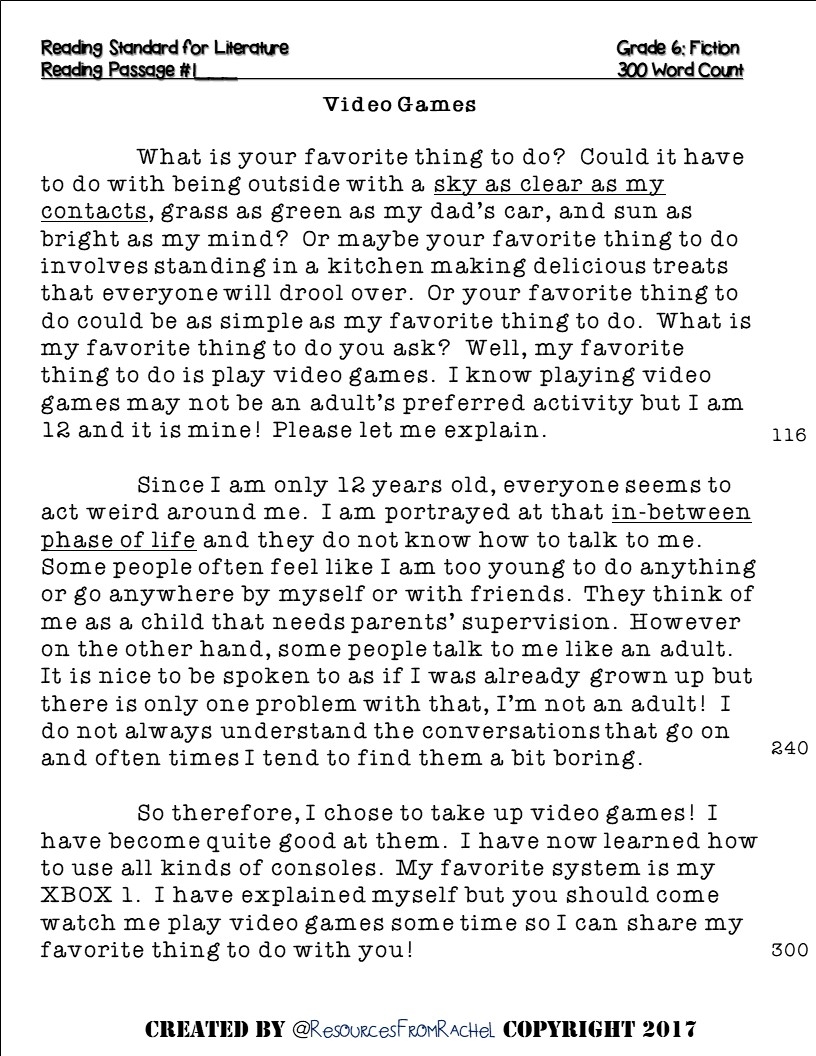 Reading Comprehension Assessment 6th Grade Volume 1 Made By Teachers