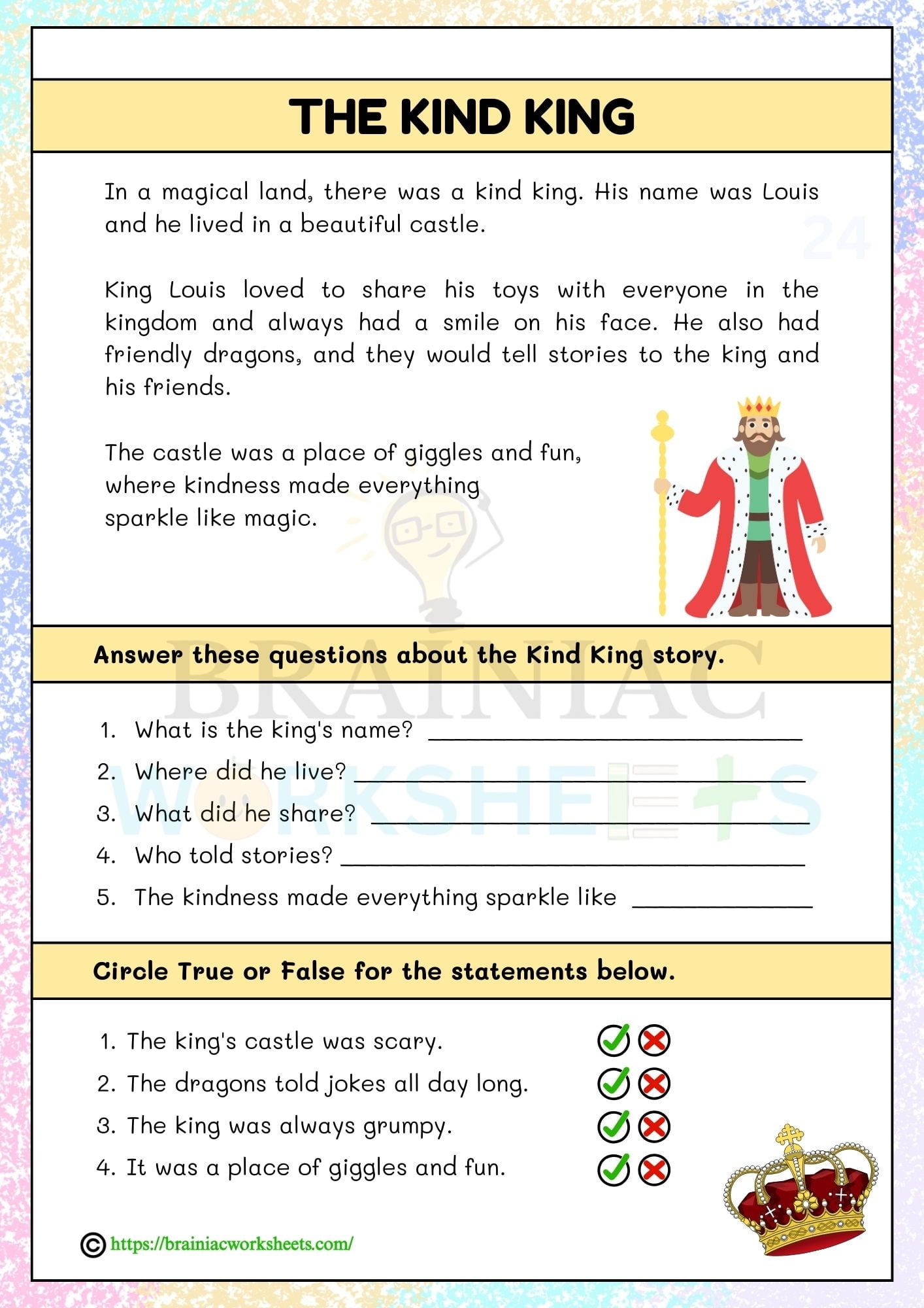 Reading Comprehension English Worksheet For Class 2 Brainiac Worksheets