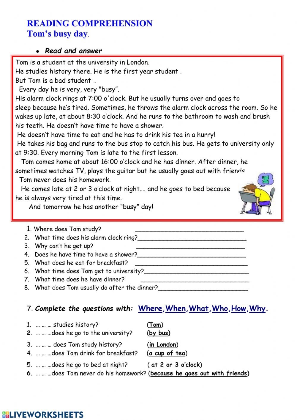 Reading Comprehension Online Worksheet For Grade 5 You Can Do The Worksheets Library
