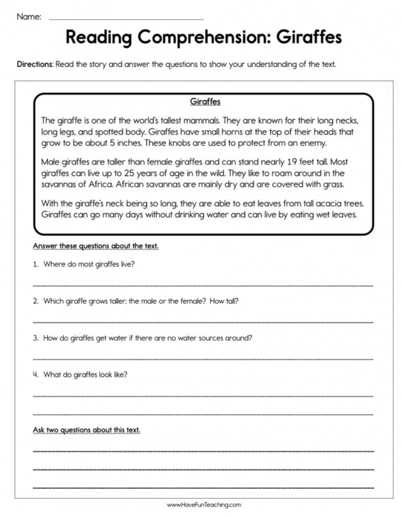 3rd grade reading comprehension passages with multiple choice questions