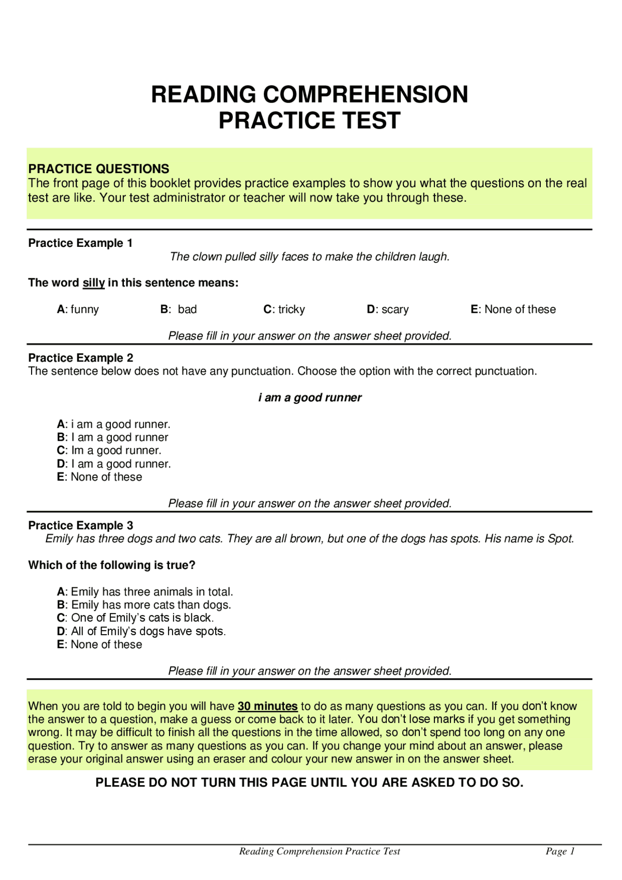 Reading Comprehension Practice Test Exercises Technical English Docsity