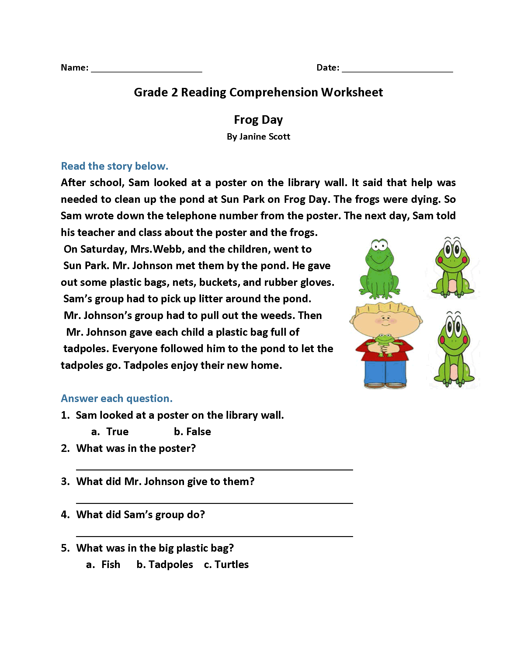 second grade reading worksheets second grade reading worksheets