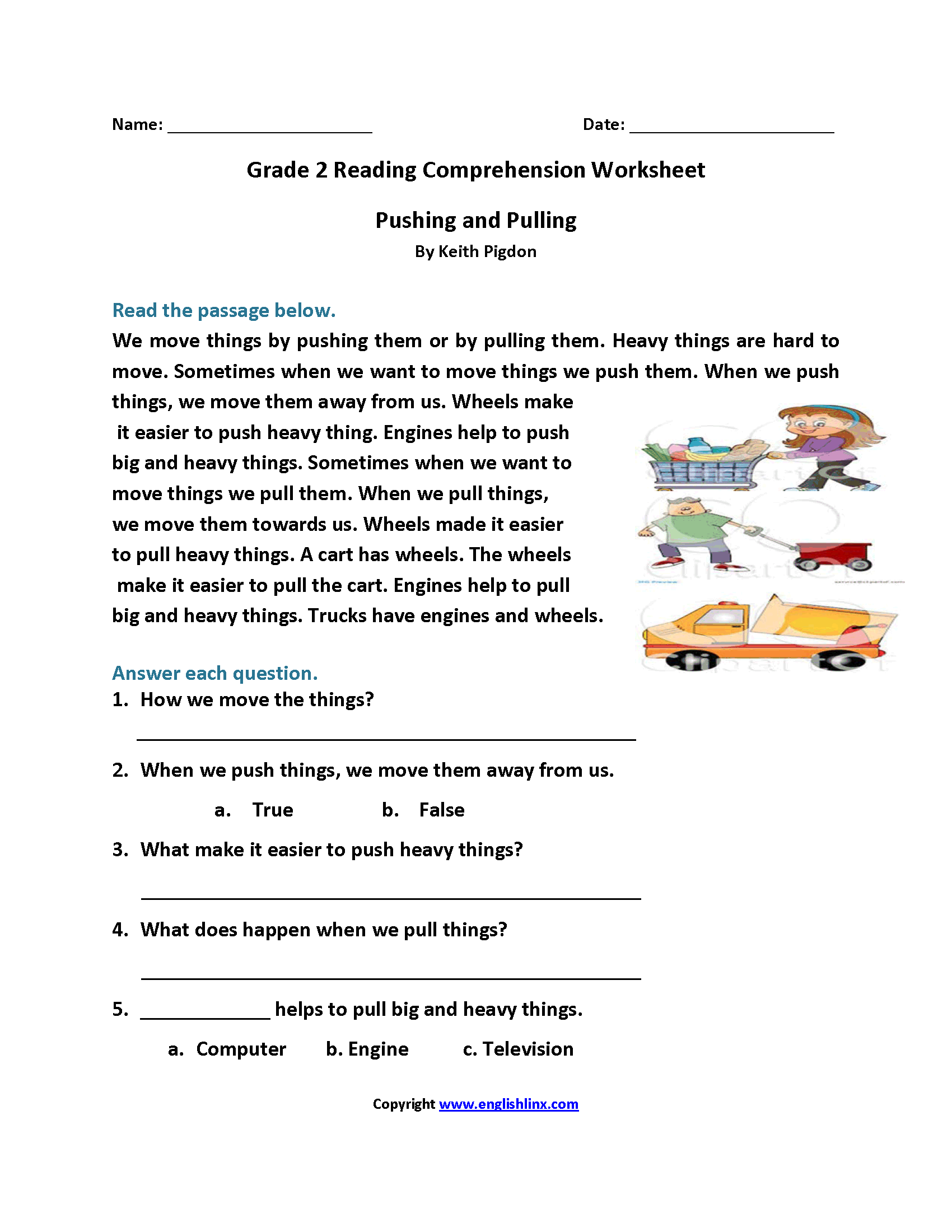 reading comprehension for 2nd grade