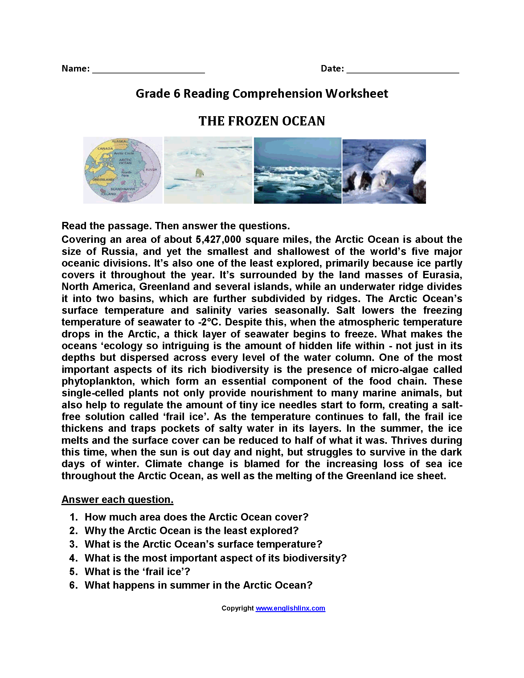 Reading Worksheets Sixth Grade Reading Worksheets Worksheets Library