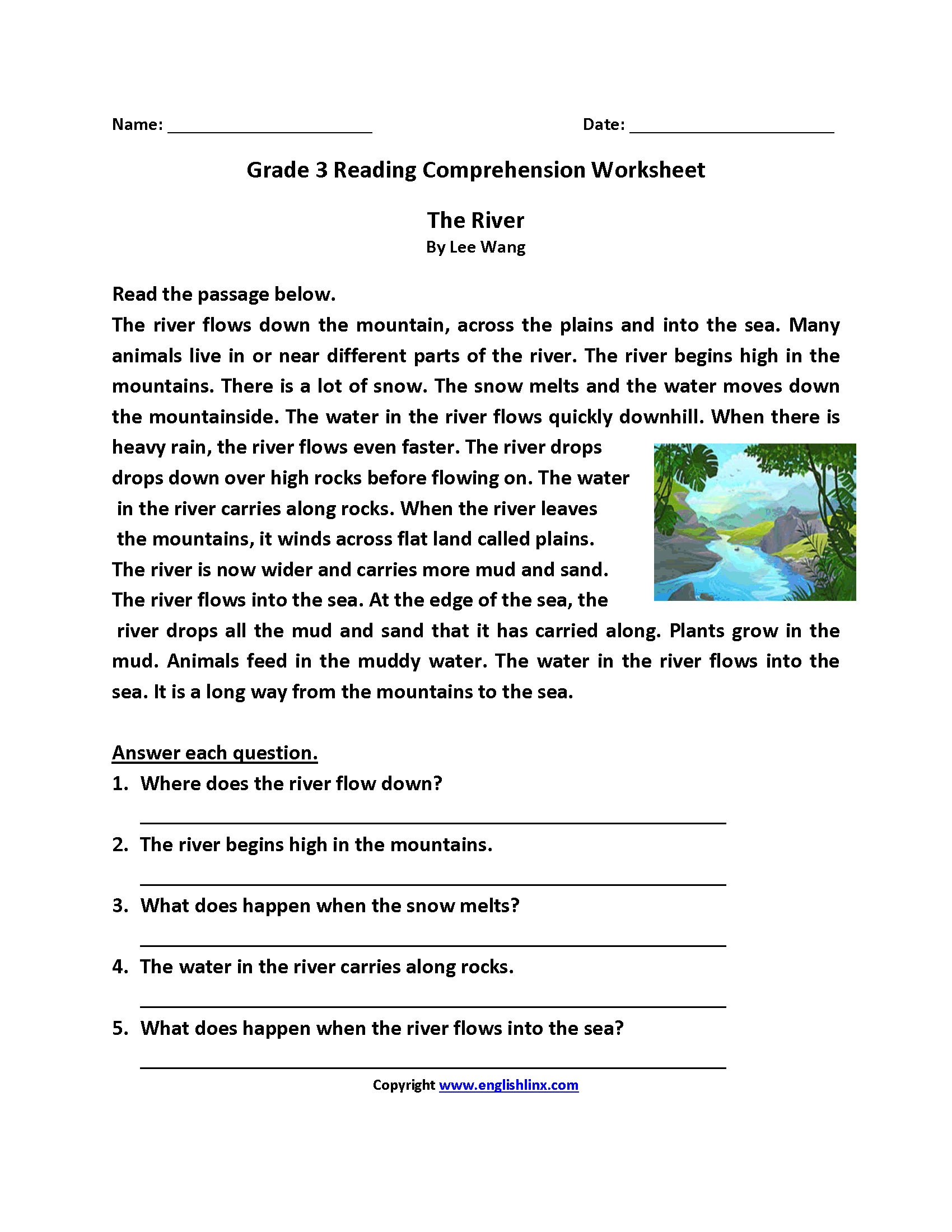 Reading Worksheets Third Grade Reading Worksheets Worksheets Library