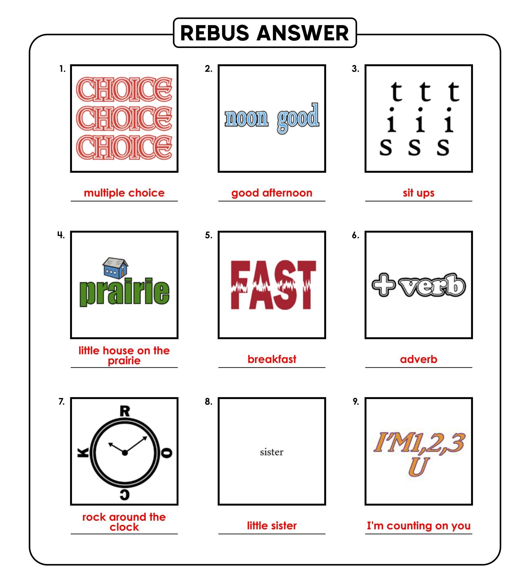 Rebus Puzzle With Answers