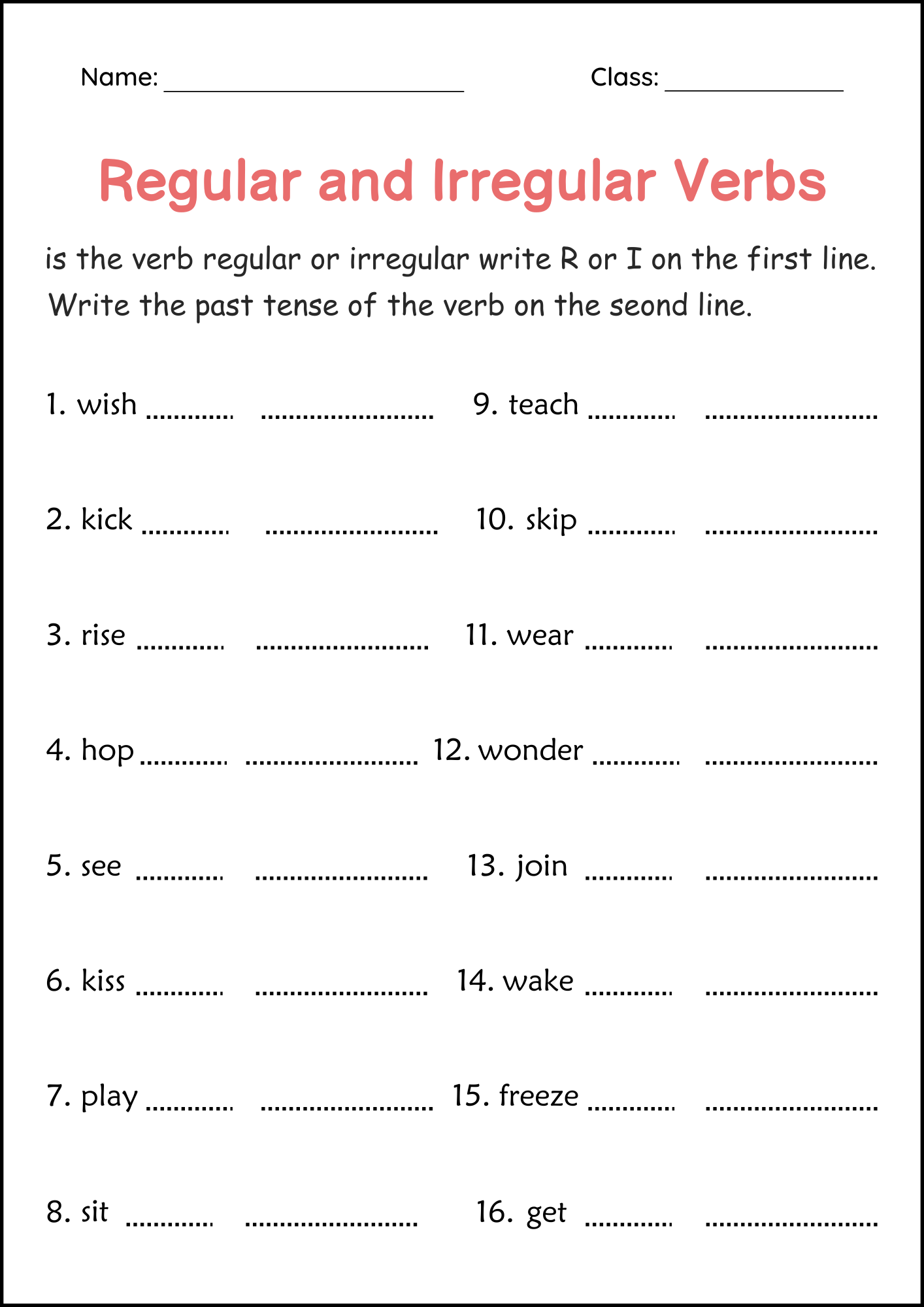 Regular And Irregular Simple Past Tense Verbs Worksheets For Grade 1 2 3 Made By Teachers Regular And Irregular Simple Past Tense Verbs Worksheets For Grade 1 2 3 Made By Teachers