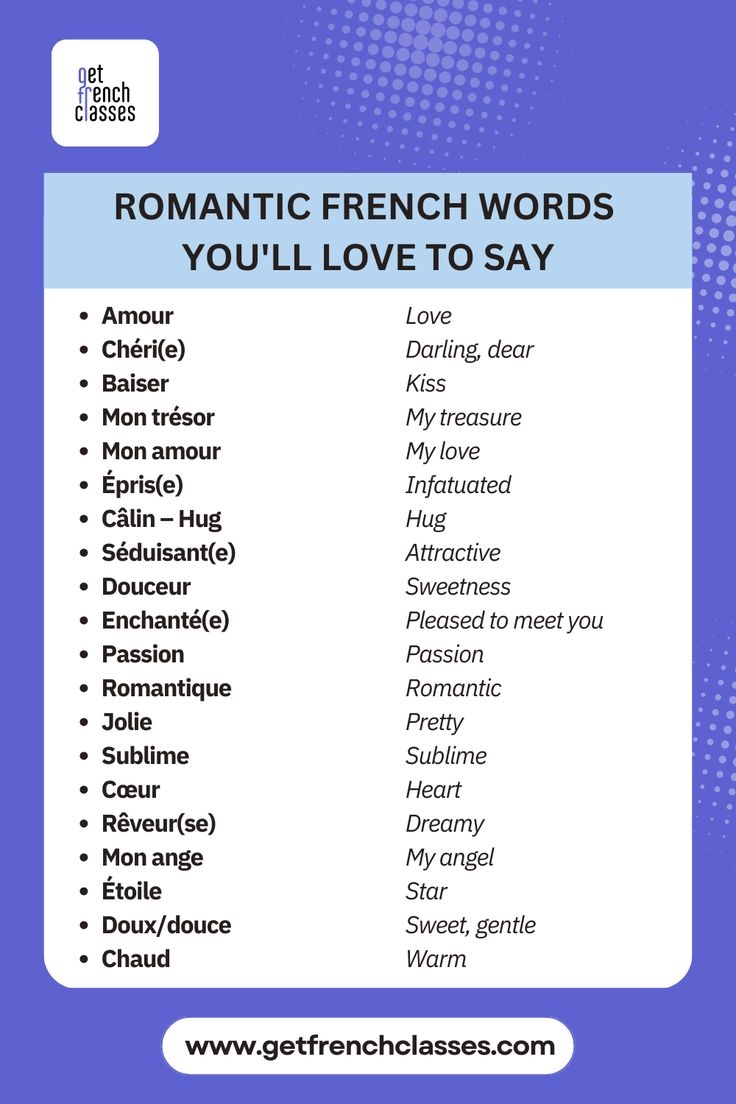 terms of endearment in french