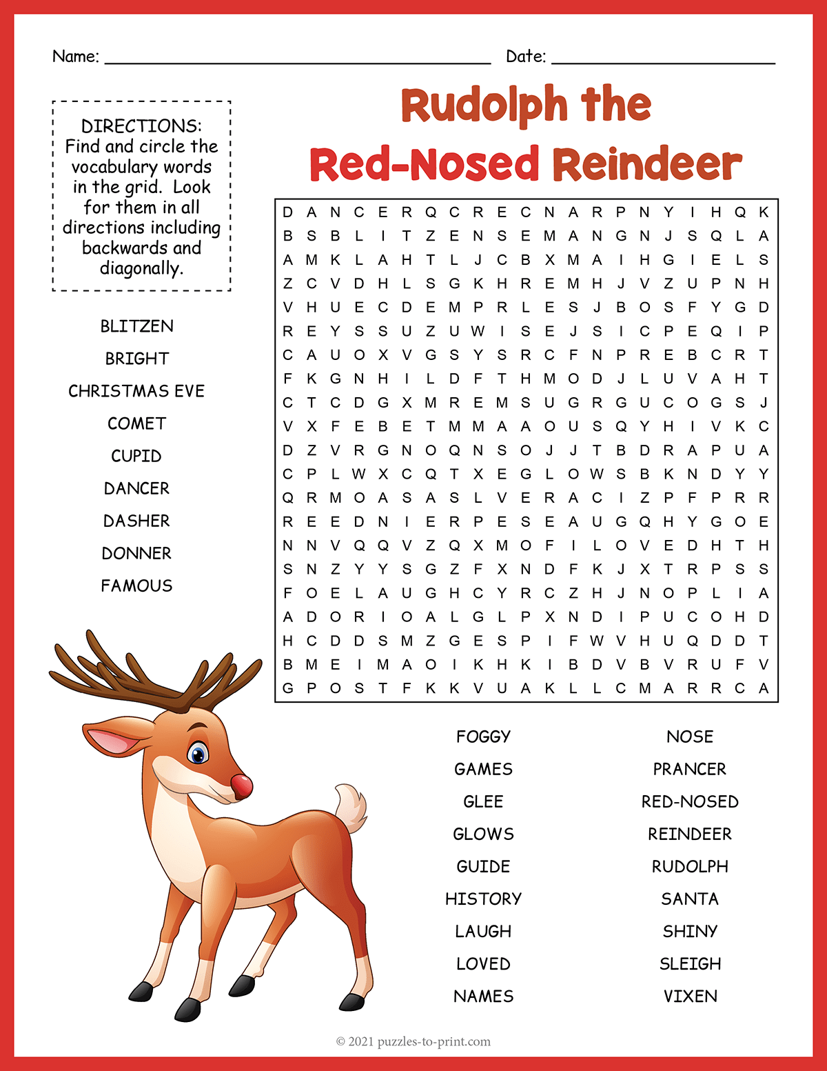 words for rudolph the red nosed reindeer words for rudolph the red nosed reindeer