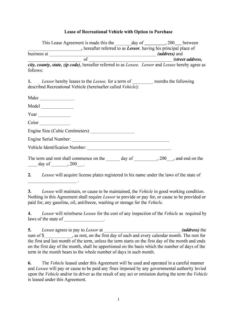 Rv Rental Agreement Template Pre built Template AirSlate SignNow