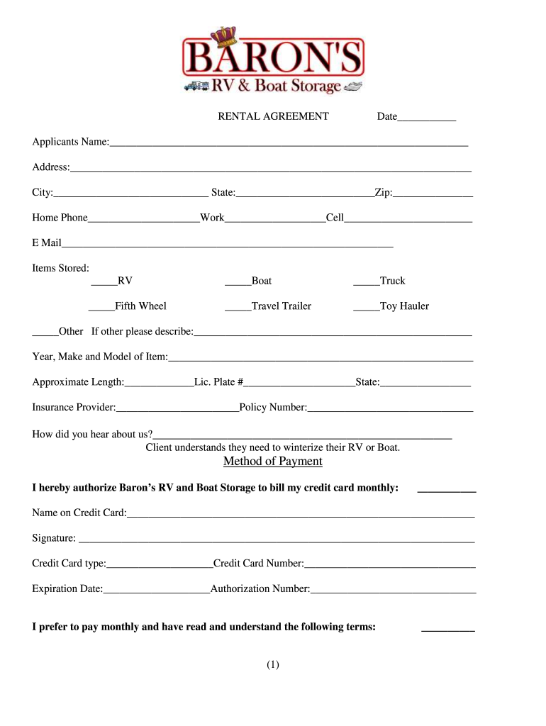 Rv Storage Contract Template Word Fill Out Sign Online DocHub